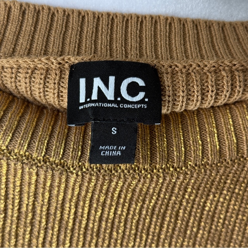 I.N.C. Metallic gold knit Sweater - Picture 3 of 6